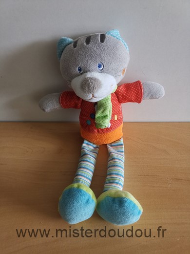 Mots d enfants Chat Orange rouge jambes rayees - Très bon état