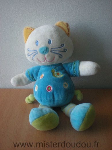 Chat Bleu blanc vert jaune Nicotoy
