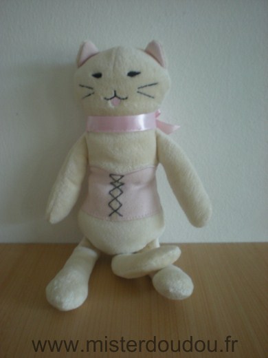 Nounours Chat Ecru rose chantal thomas - Bon état