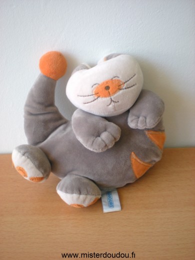 Nounours Chat Gris orange - Très bon état