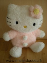 Sanrio Chat Hello kitty rose blanc bouclette - Très bon état