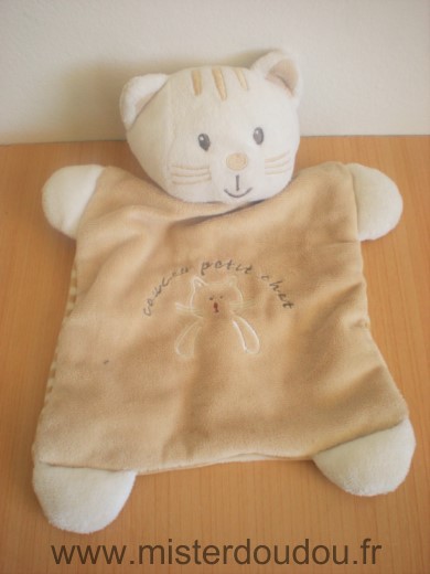 Vetir Chat Beige blanc raye coucou petit chat - Très bon état