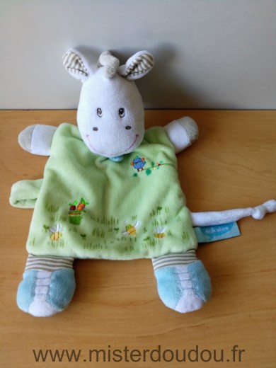 Bébérêve Cheval Vert blanc foulard bleu - Très bon état