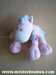 Marque Inconnue Cheval Rose coeurs bleu fushia - Bon état