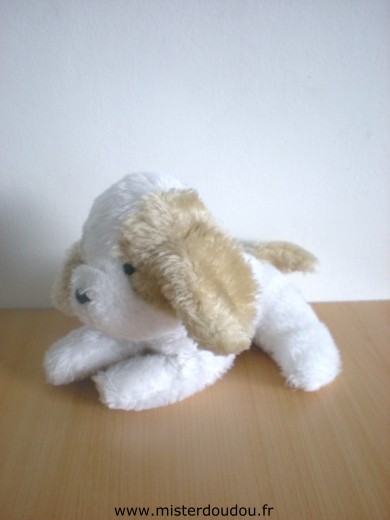 Boulgom Chien Peluche blanc marron - Bon état