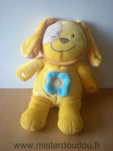 Chicco Chien Jaune fleur bleue - Très bon état