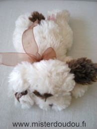 Chien Ecru marron foulard marron Cobico