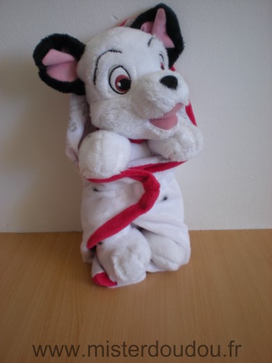 Disney Chien Dalmatien blanc avec sa couverture blanc rouge - Très bon état