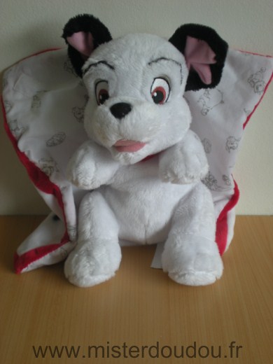 Disney Chien Dalmatien blanc mouchoir couverture blanc rouge - Très bon état