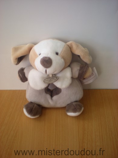 Doudou et compagnie Chien Alinea gris beige blanc - Très bon état