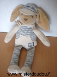 Chien Beige gros casquette Doudou et compagnie