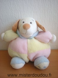 Fantasy toys Chien Rose bleu jaune pastels brodé my first baby - Très bon état
