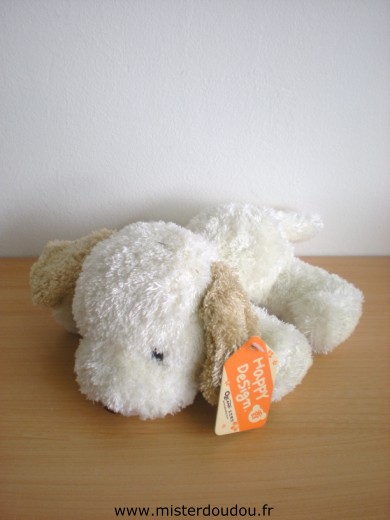 Chien Ecru oreilles beiges Happy design