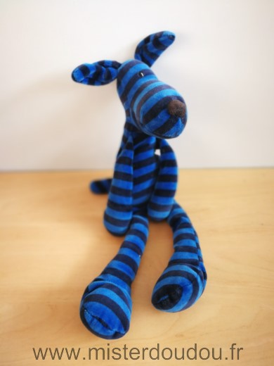Jellycat Chien Rauyres bleues noires - Très bon état