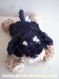 La pelucherie Chien Marron noir - Très bon état