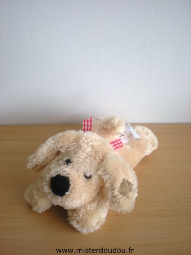 Logitoys Chien Beige ruban vichy rouge - Très bon état