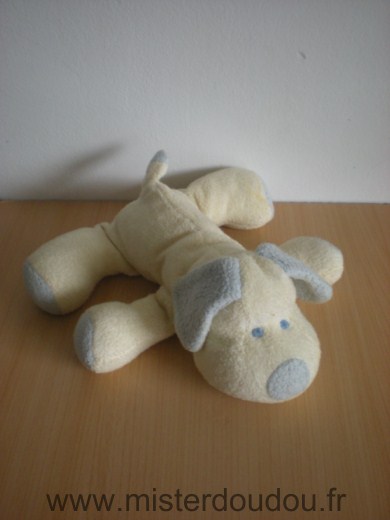 Chien Ecru bleu en tissus eponge Marca