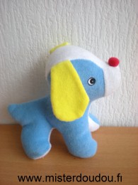 Chien Bleu blanc jaune nez rouge Marque Inconnue