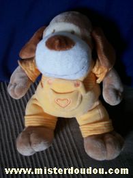 Chien Marron et salopette jaune Marque Inconnue