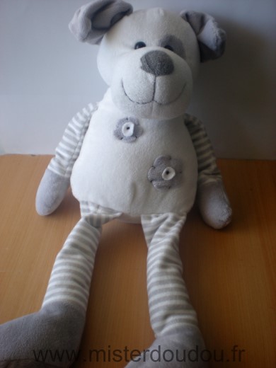 Maxita Chien Blanc gris jambes rayes - Très bon état