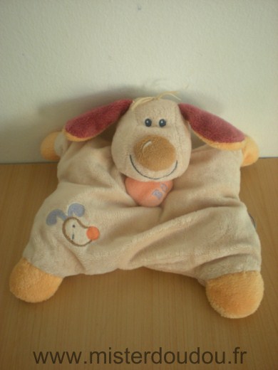 Nattou Chien Beige coeur orange bo - Très bon état