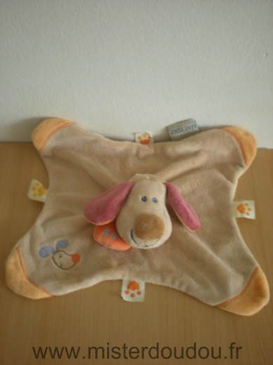 Nattou Chien Beige orange coeur bo - Bon état