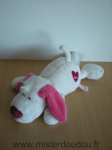 Nici Chien Blanc rose love coeur - Très bon état