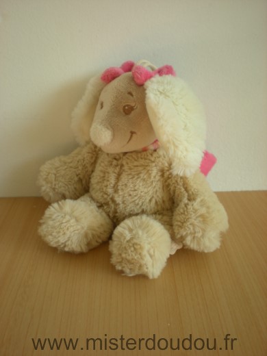 Noukie s Chien Beige noeuds rose scuba - Très bon état