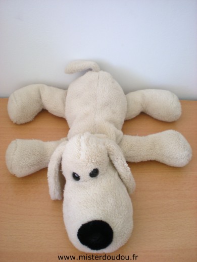 Noukie s Chien Beige truffe noire en peluche billes pour les yeux - Très bon état