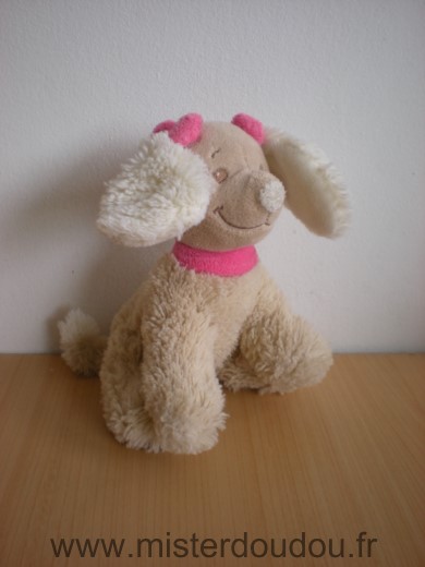 Noukie s Chien Beigecollier rose noeuds roses - Très bon état