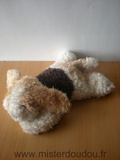 Nounours Chien Blanc beige marron - Très bon état