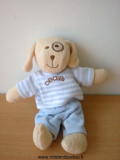 Obaibi okaidi Chien Beige pull et short bleus obaibi - Très bon état