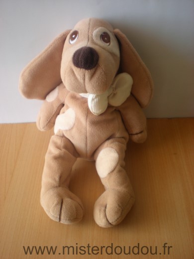 Priscilla larsen Chien Beige blanc noeud - Très bon état
