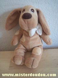 Chien Beige taches beiges claires noeud écru Priscilla larsen