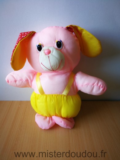 Chien Tissus rose jaune rouge Puffalump