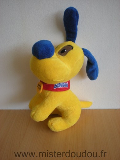 Sandy Chien Pitou jaune bleu foulard rouge banania - Très bon état