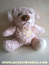 Chien Beige avec os sur le ventre Yves rocher