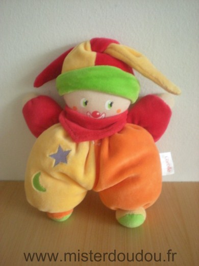 Corolle Clown Jaune orange rouge - Très bon état