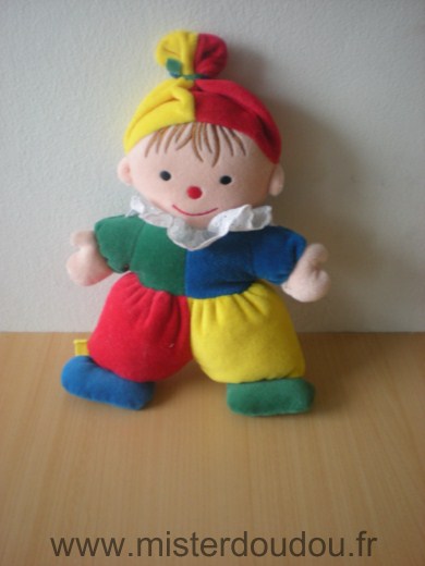 Clown Vert bleu rouge jaune Maxita