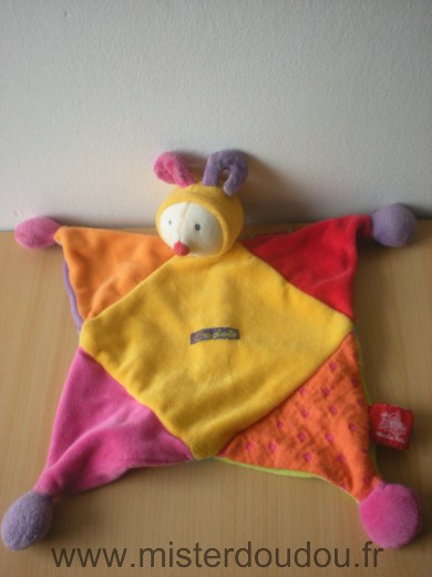 Moulin roty Clown Dragobert jaune rouge orange rose - Très bon état