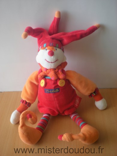 Moulin roty Clown Dragobert rouge orange - Très bon état