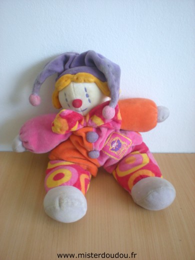 Moulin roty Clown Gino le clown orange rose - Etat moyen