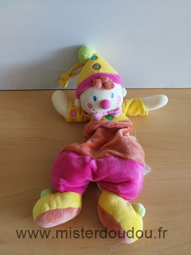 Nicotoy Clown Rose orange jaune kiabi - Très bon état