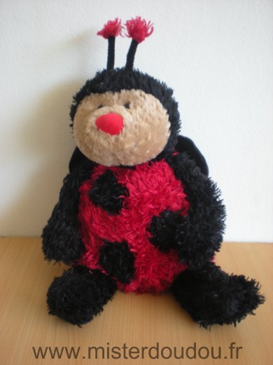 Coccinelle Rouge noir beige Jellycat