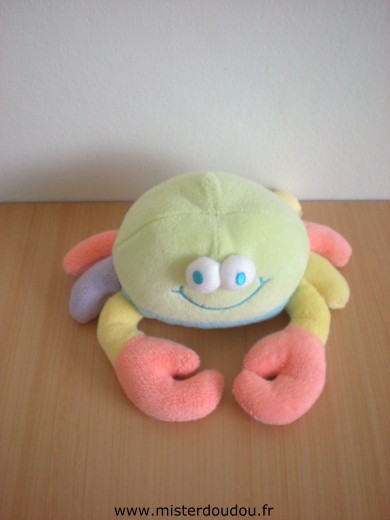 Jollybaby Crabe Vert jaune rose mauve - Très bon état