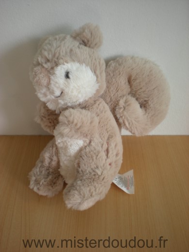 Grain de ble Ecureuil Peluche beige blanc - Très bon état