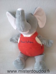 Baby nat Eléphant Fris salopette rouge bout'chou - Très bon état