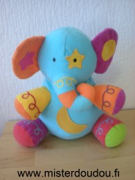 Bawi Eléphant Bleu orange violet jaune vert - Très bon état