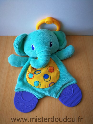 Bright starts Eléphant Bleu jaune dentition violet - Très bon état