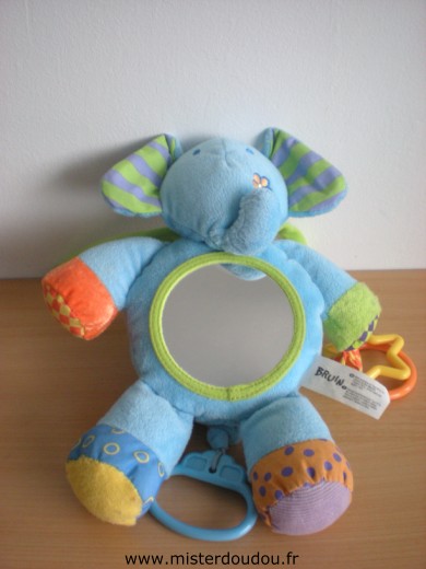 Bruin Eléphant Bleu avec miroir et musical - Très bon état